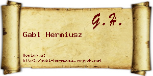 Gabl Hermiusz névjegykártya