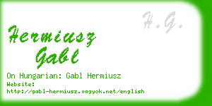 hermiusz gabl business card